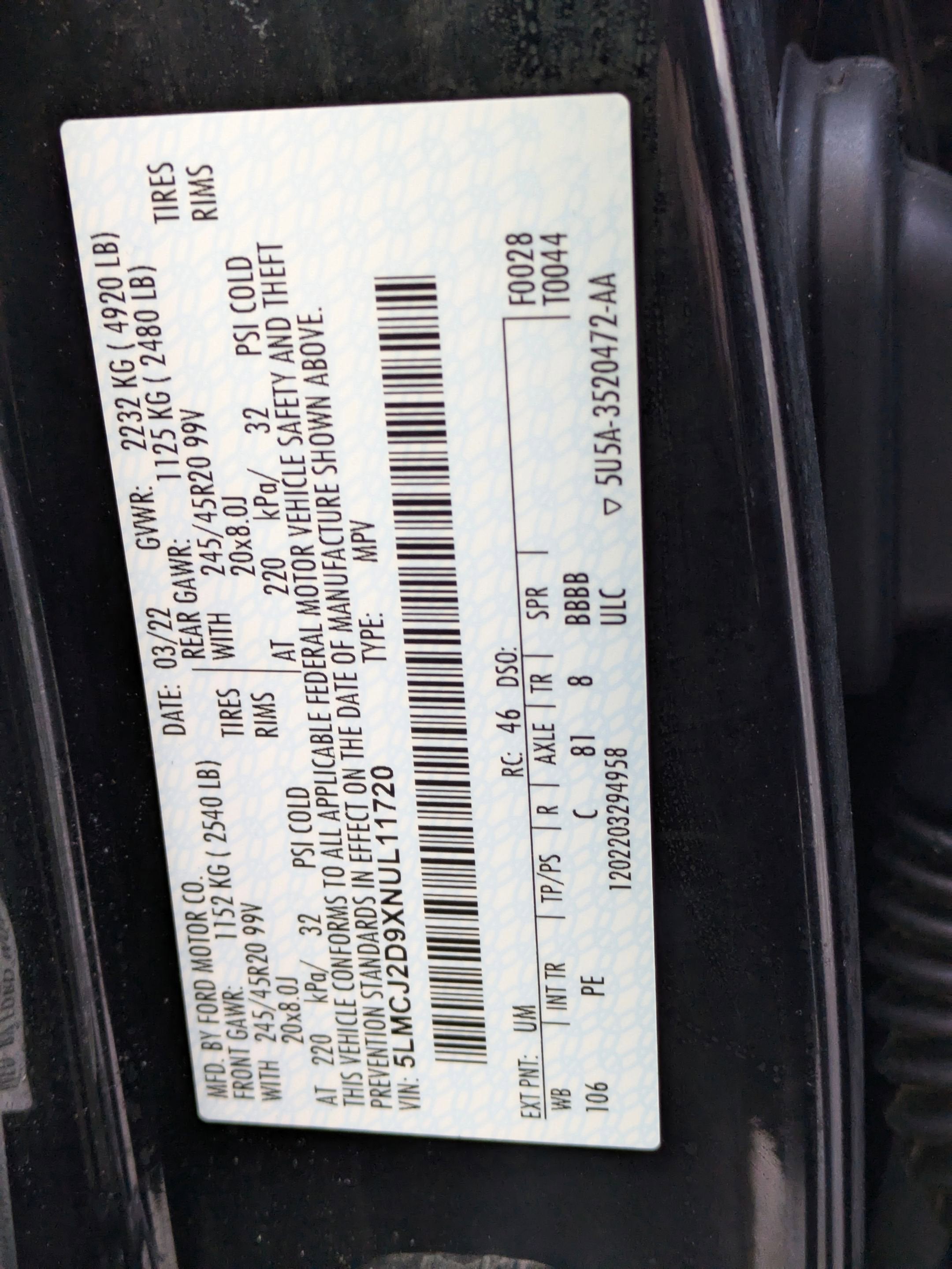 2022 Lincoln Corsair Reserve