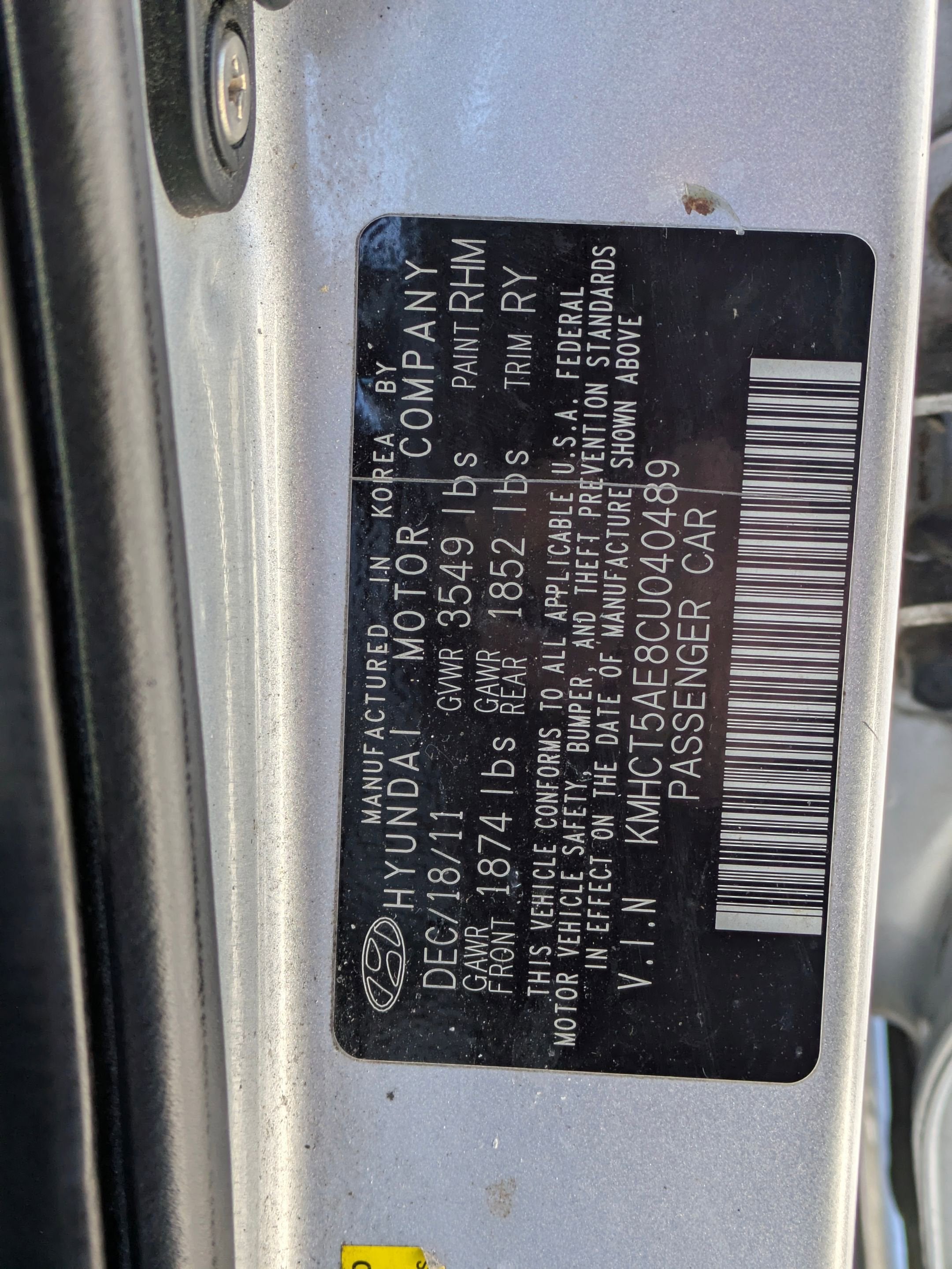 2012 Hyundai Accent GS