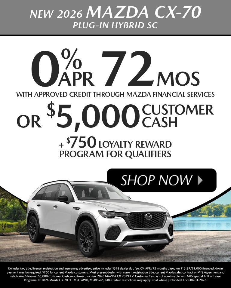 New 2026 Mazda CX-70 Plug-In Hybrid SC