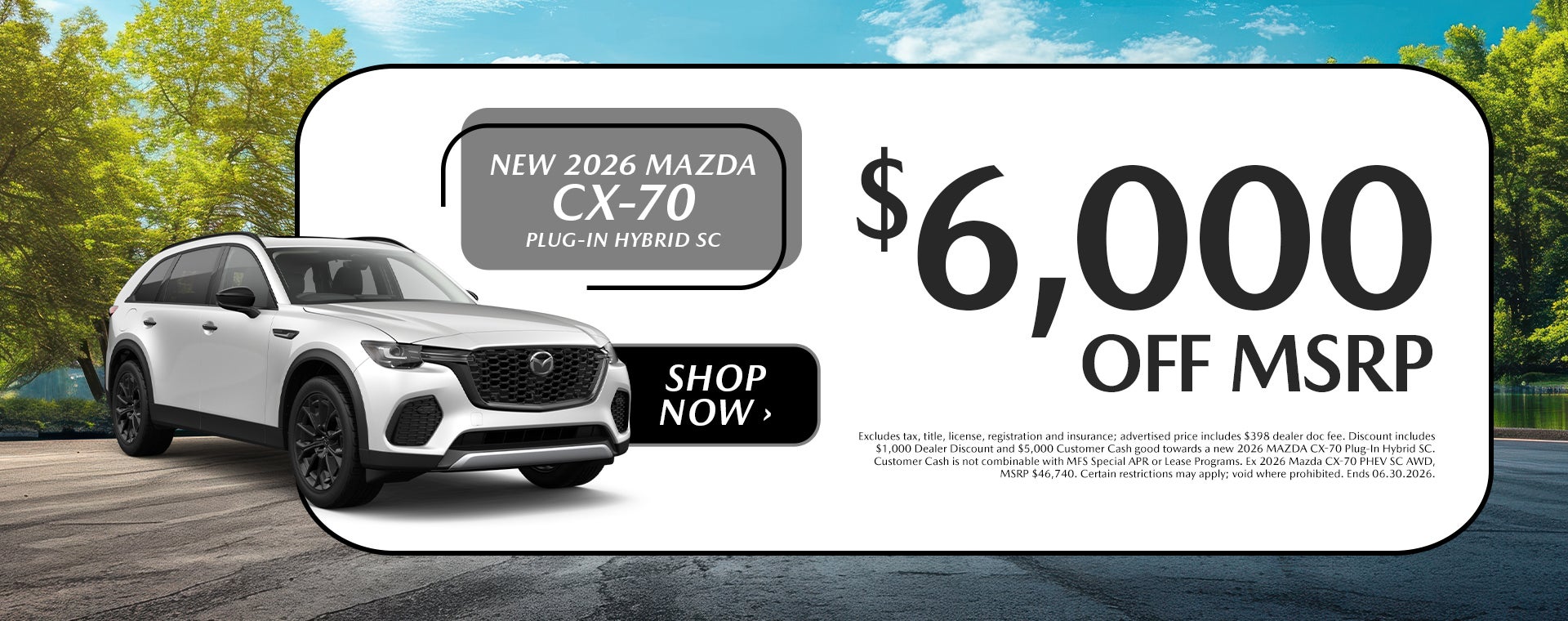 New 2026 Mazda CX-70 Plug-In Hybrid SC offers in Dover, OH